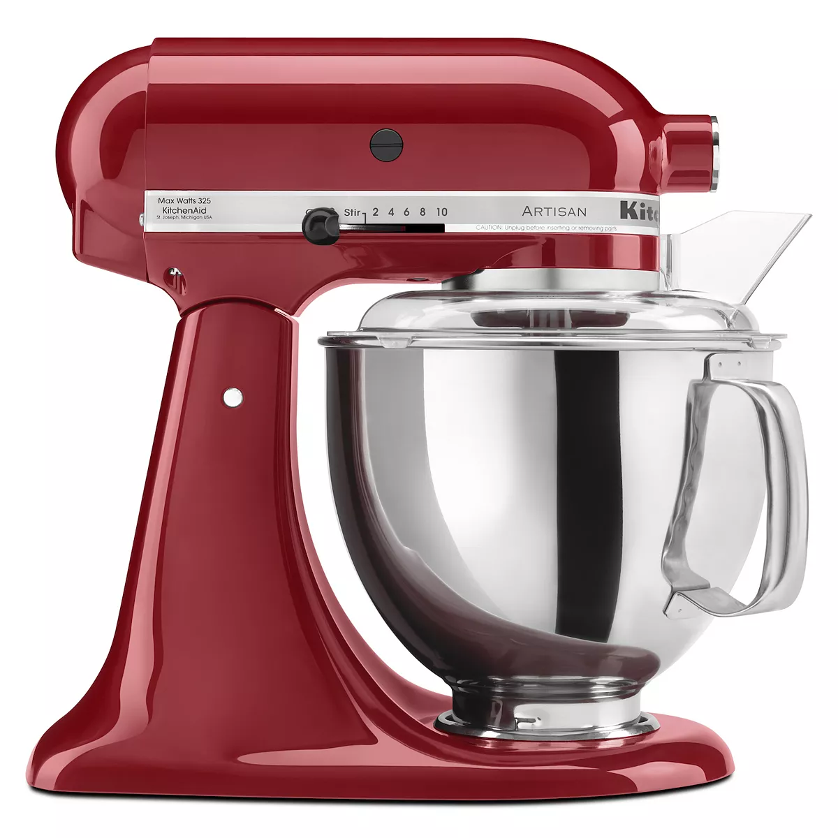 KitchenAid Artisan five-quart stand mixer in red